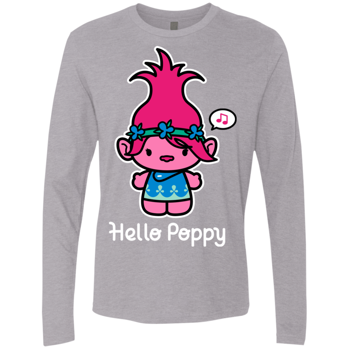 T-Shirts Heather Grey / S Hello Poppy Men's Premium Long Sleeve