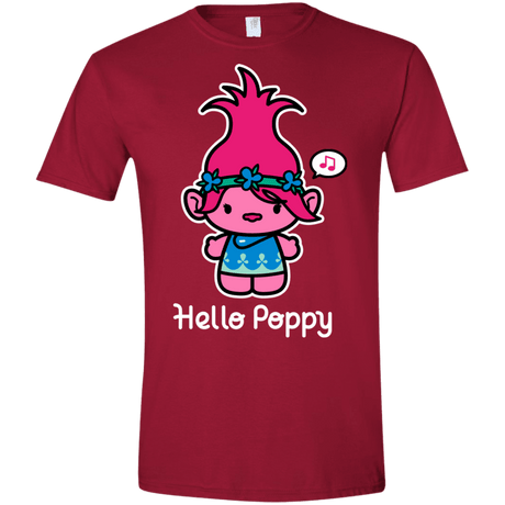 T-Shirts Cardinal Red / S Hello Poppy Men's Semi-Fitted Softstyle