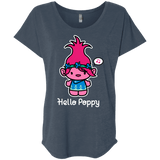 T-Shirts Indigo / X-Small Hello Poppy Triblend Dolman Sleeve