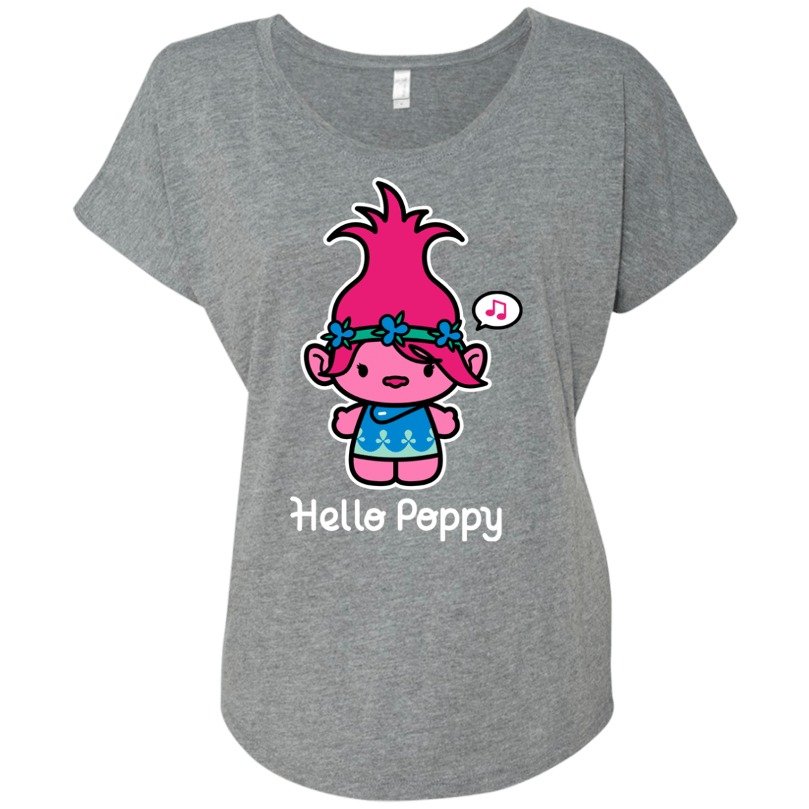 T-Shirts Premium Heather / X-Small Hello Poppy Triblend Dolman Sleeve