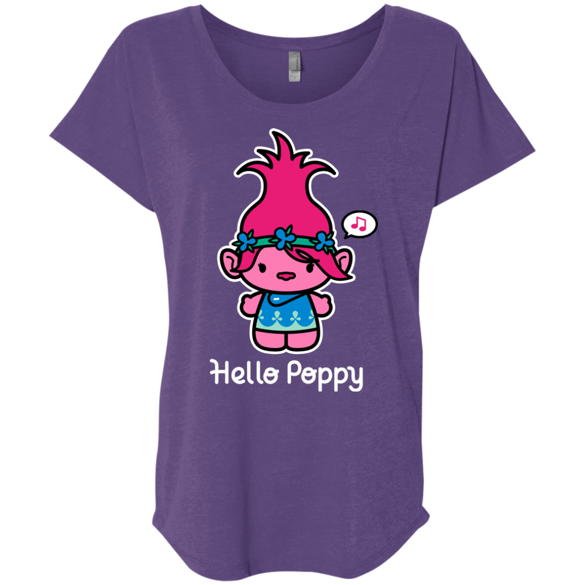 T-Shirts Purple Rush / X-Small Hello Poppy Triblend Dolman Sleeve