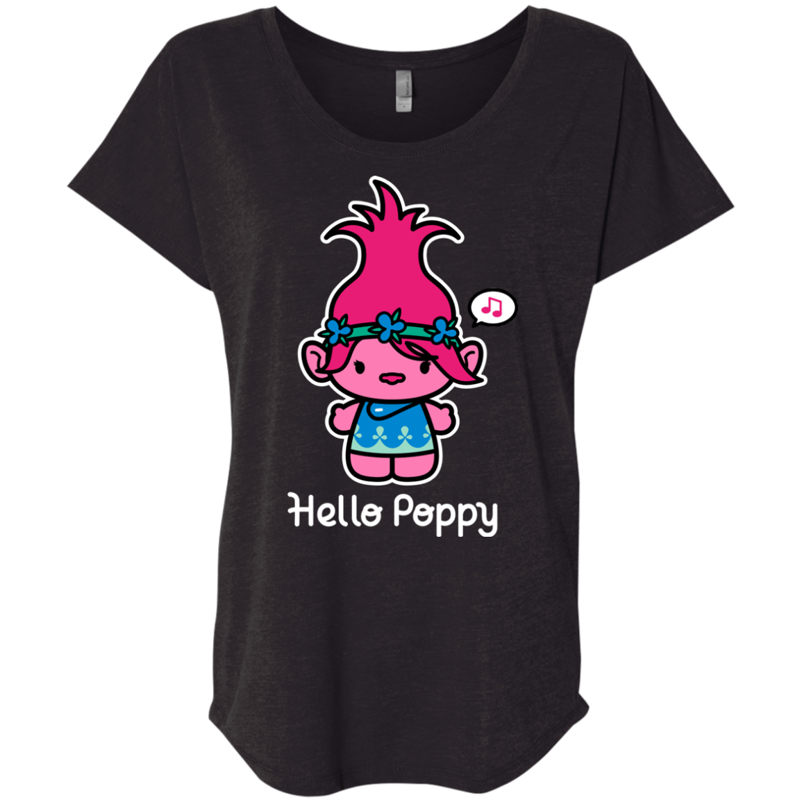 T-Shirts Vintage Black / X-Small Hello Poppy Triblend Dolman Sleeve