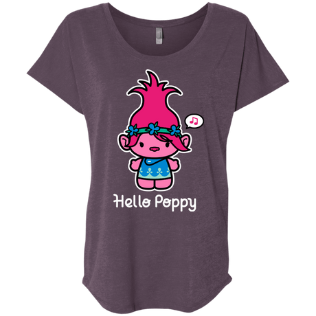 T-Shirts Vintage Purple / X-Small Hello Poppy Triblend Dolman Sleeve