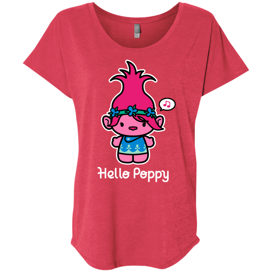 T-Shirts Vintage Red / X-Small Hello Poppy Triblend Dolman Sleeve