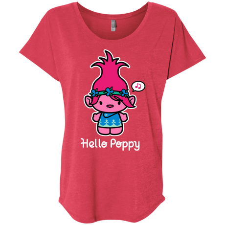 T-Shirts Vintage Red / X-Small Hello Poppy Triblend Dolman Sleeve