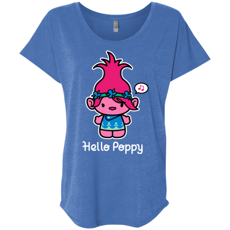 T-Shirts Vintage Royal / X-Small Hello Poppy Triblend Dolman Sleeve