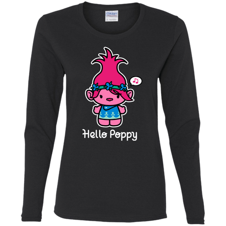 T-Shirts Black / S Hello Poppy Women's Long Sleeve T-Shirt