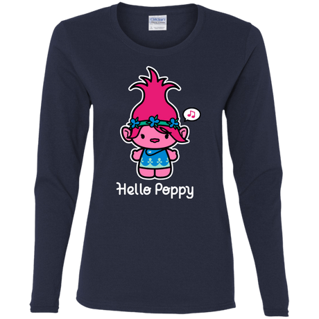 T-Shirts Navy / S Hello Poppy Women's Long Sleeve T-Shirt