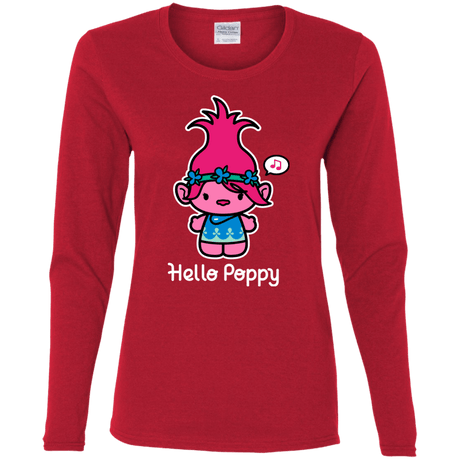 T-Shirts Red / S Hello Poppy Women's Long Sleeve T-Shirt