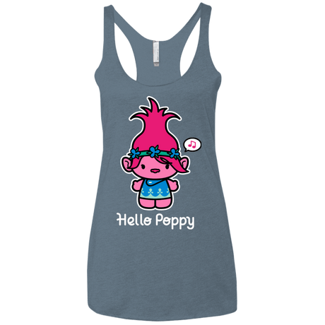 T-Shirts Indigo / X-Small Hello Poppy Women's Triblend Racerback Tank