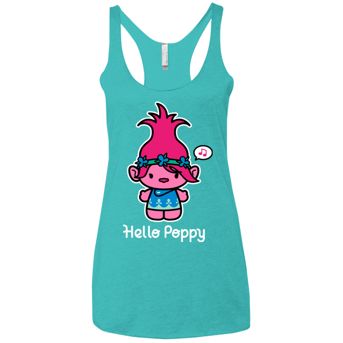 T-Shirts Tahiti Blue / X-Small Hello Poppy Women's Triblend Racerback Tank