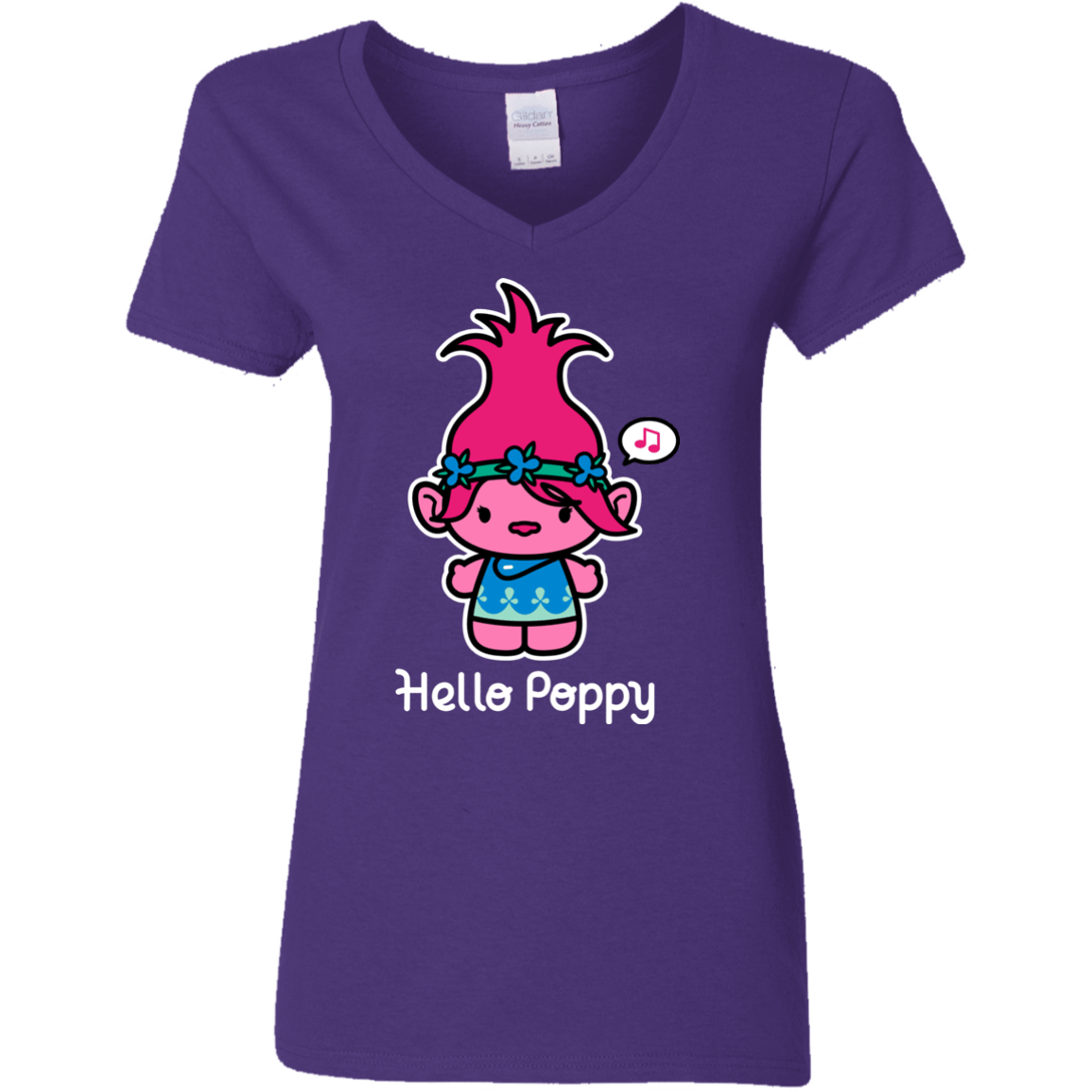 T-Shirts Purple / S Hello Poppy Women's V-Neck T-Shirt