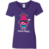 T-Shirts Purple / S Hello Poppy Women's V-Neck T-Shirt