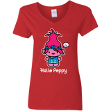 T-Shirts Red / S Hello Poppy Women's V-Neck T-Shirt