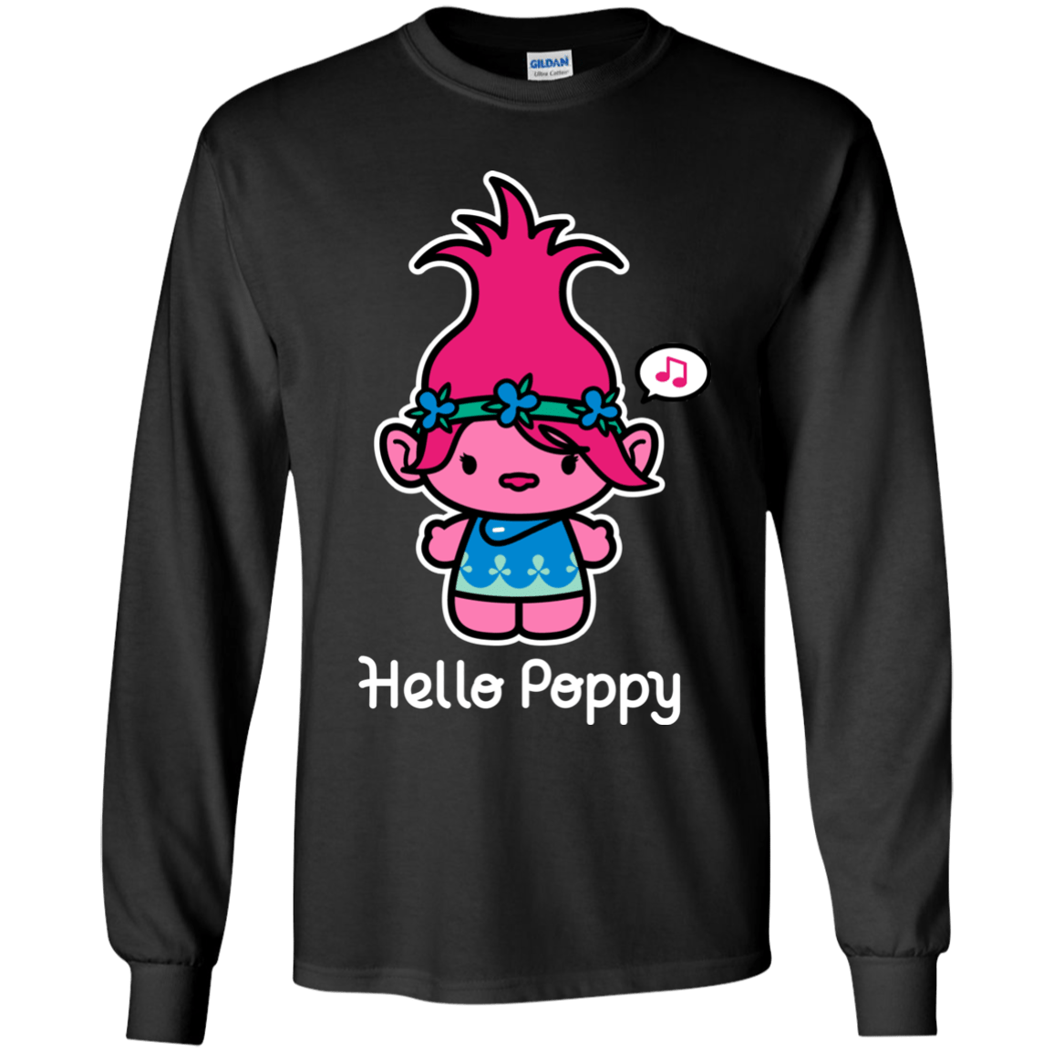 T-Shirts Black / YS Hello Poppy Youth Long Sleeve T-Shirt