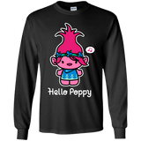 T-Shirts Black / YS Hello Poppy Youth Long Sleeve T-Shirt