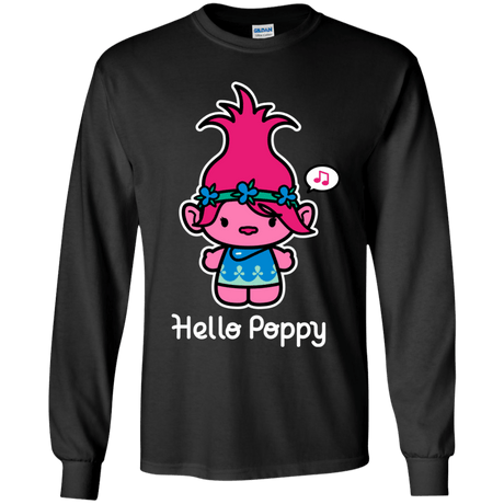 T-Shirts Black / YS Hello Poppy Youth Long Sleeve T-Shirt