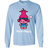 T-Shirts Light Blue / YS Hello Poppy Youth Long Sleeve T-Shirt