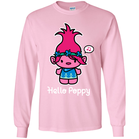 T-Shirts Light Pink / YS Hello Poppy Youth Long Sleeve T-Shirt