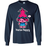 T-Shirts Navy / YS Hello Poppy Youth Long Sleeve T-Shirt