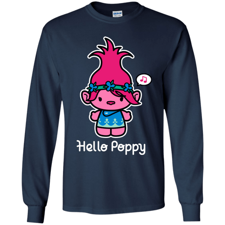 T-Shirts Navy / YS Hello Poppy Youth Long Sleeve T-Shirt