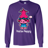 T-Shirts Purple / YS Hello Poppy Youth Long Sleeve T-Shirt