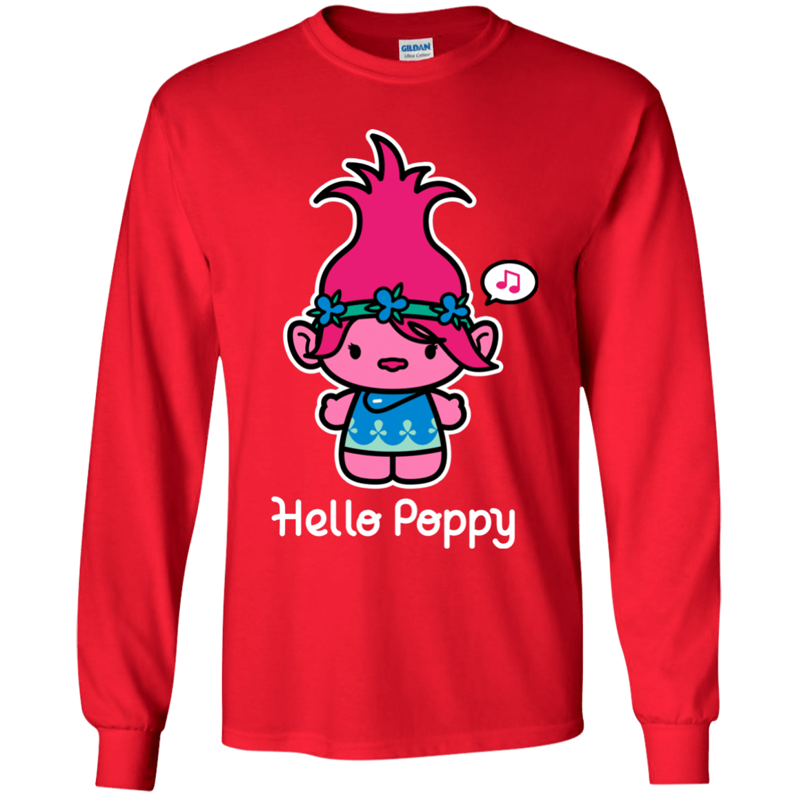 T-Shirts Red / YS Hello Poppy Youth Long Sleeve T-Shirt