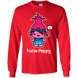T-Shirts Red / YS Hello Poppy Youth Long Sleeve T-Shirt