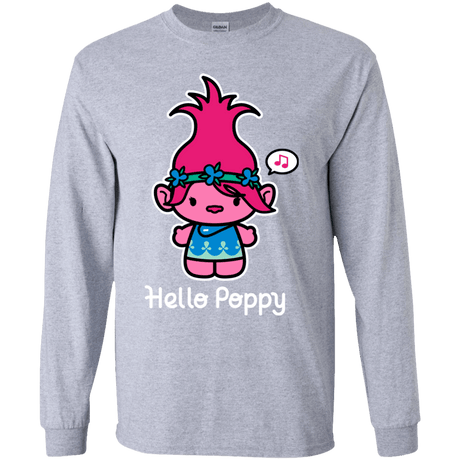 T-Shirts Sport Grey / YS Hello Poppy Youth Long Sleeve T-Shirt