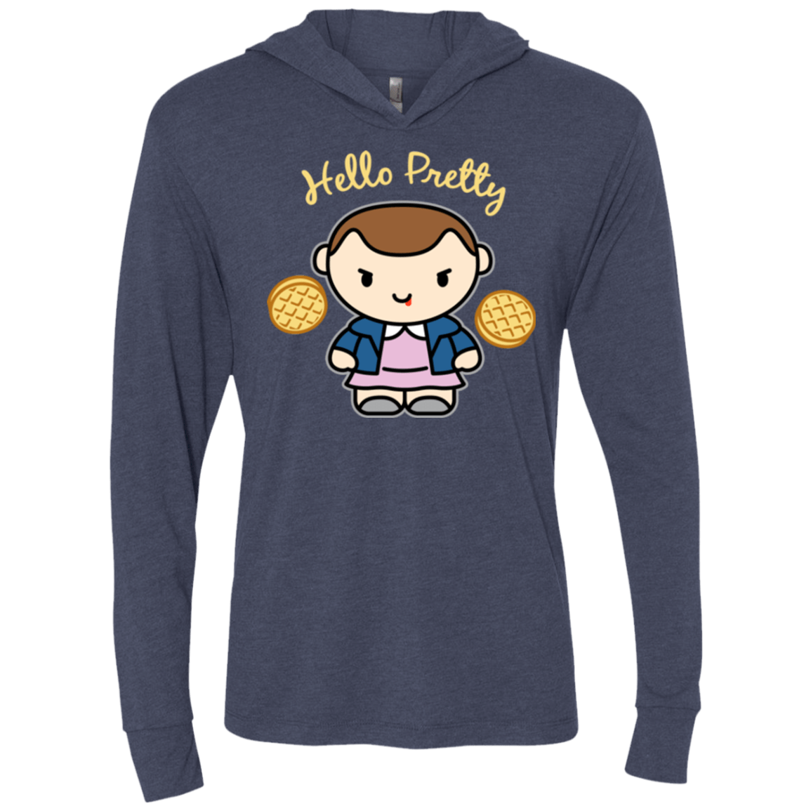 T-Shirts Vintage Navy / X-Small Hello Pretty Triblend Long Sleeve Hoodie Tee