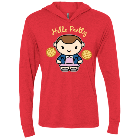 T-Shirts Vintage Red / X-Small Hello Pretty Triblend Long Sleeve Hoodie Tee