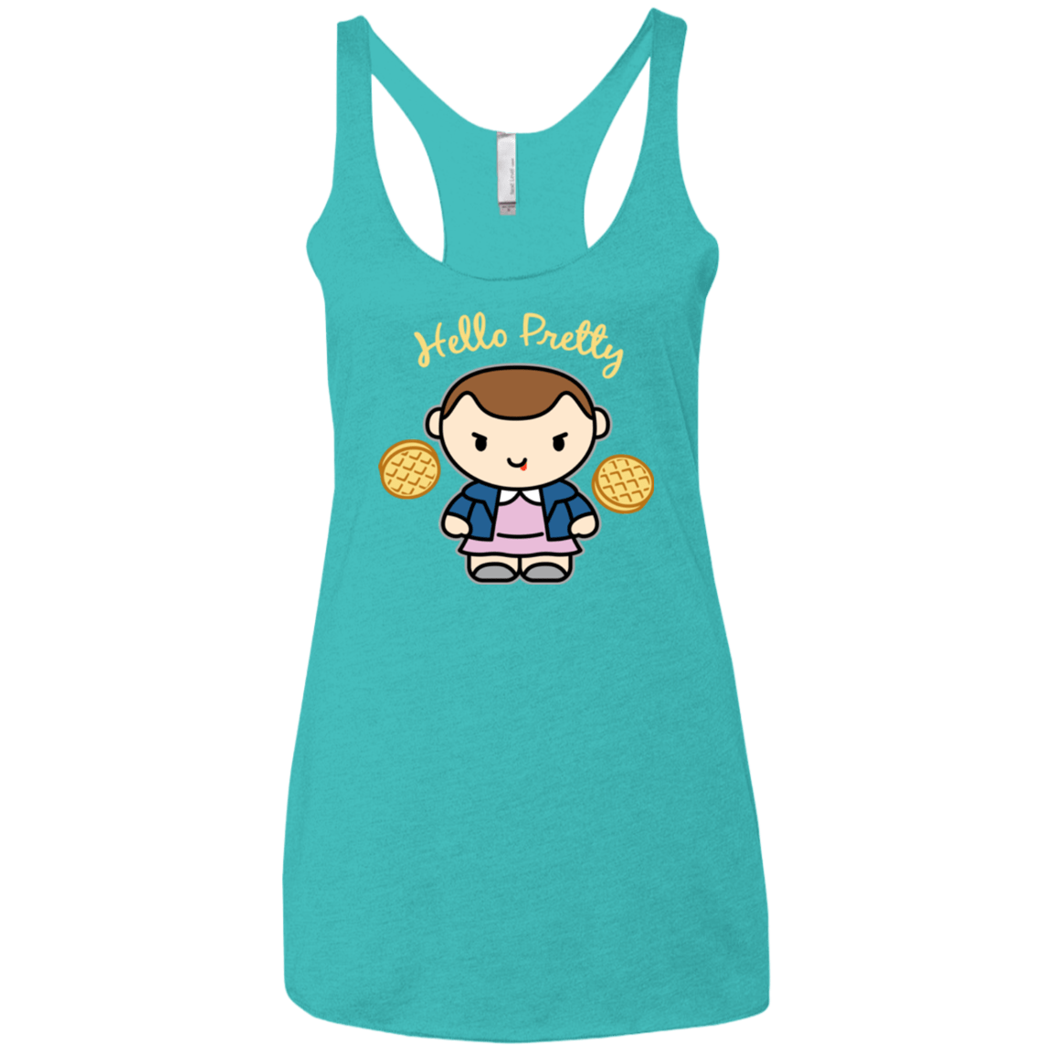 T-Shirts Tahiti Blue / X-Small Hello Pretty Women's Triblend Racerback Tank