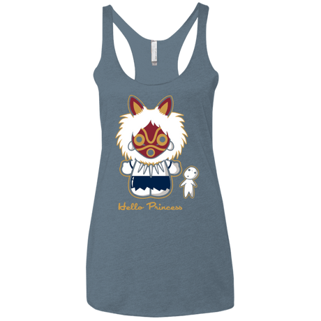 T-Shirts Indigo / X-Small Hello Princess Women's Triblend Racerback Tank