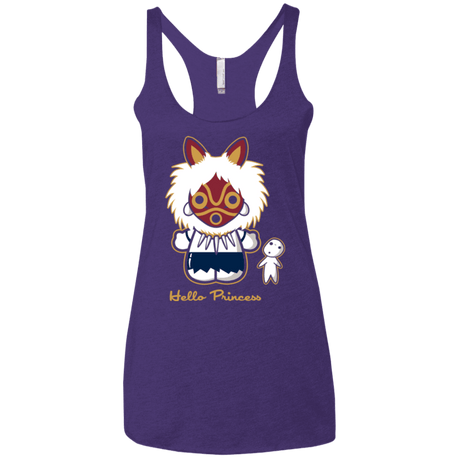 T-Shirts Purple / X-Small Hello Princess Women's Triblend Racerback Tank