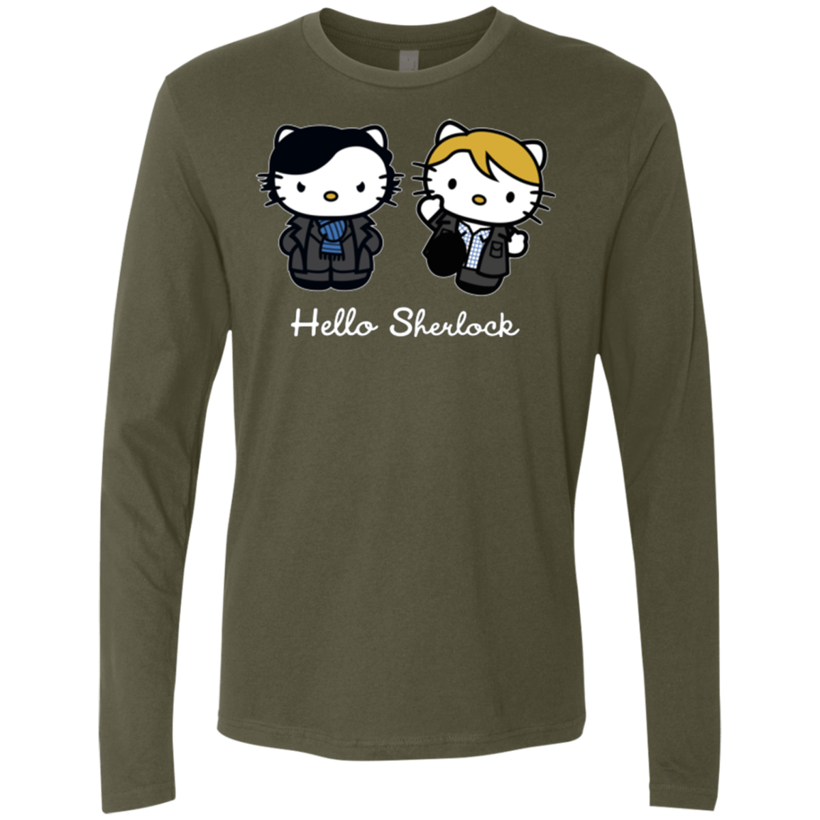 T-Shirts Military Green / Small Hello Sherlock Men's Premium Long Sleeve