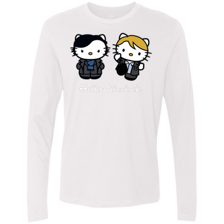 T-Shirts White / Small Hello Sherlock Men's Premium Long Sleeve