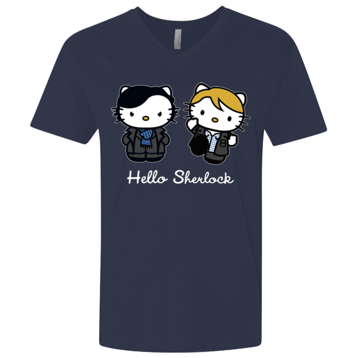 T-Shirts Midnight Navy / X-Small Hello Sherlock Men's Premium V-Neck