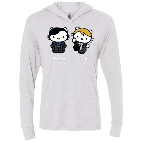 T-Shirts Heather White / X-Small Hello Sherlock Triblend Long Sleeve Hoodie Tee