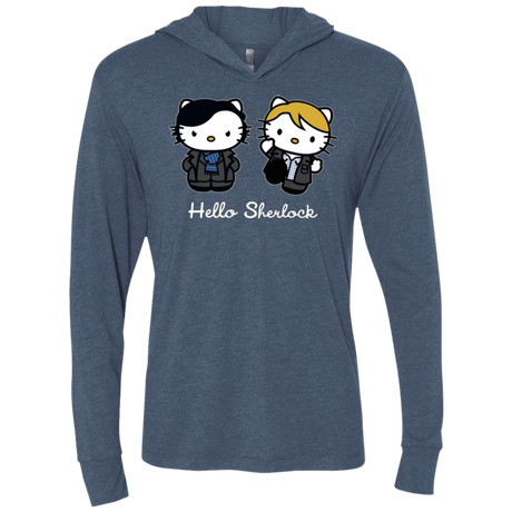 T-Shirts Indigo / X-Small Hello Sherlock Triblend Long Sleeve Hoodie Tee