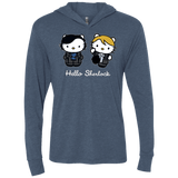 T-Shirts Indigo / X-Small Hello Sherlock Triblend Long Sleeve Hoodie Tee