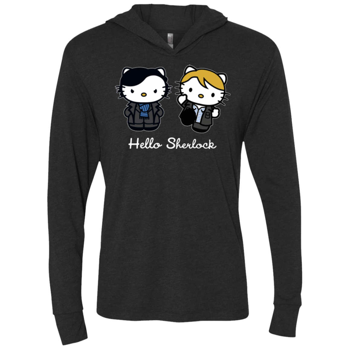 T-Shirts Vintage Black / X-Small Hello Sherlock Triblend Long Sleeve Hoodie Tee