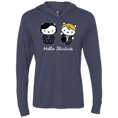 T-Shirts Vintage Navy / X-Small Hello Sherlock Triblend Long Sleeve Hoodie Tee