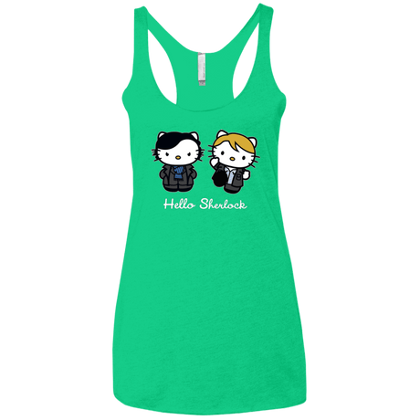 T-Shirts Envy / X-Small Hello Sherlock Women's Triblend Racerback Tank