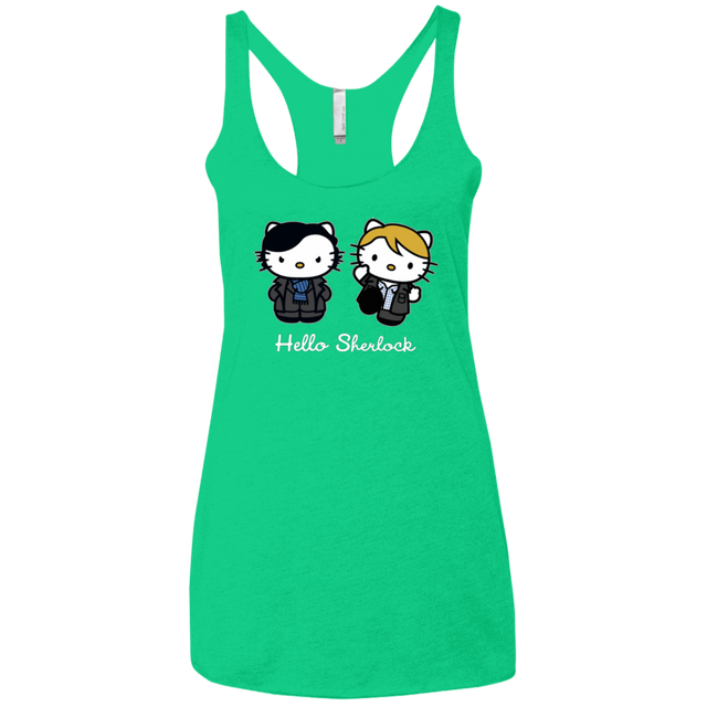 T-Shirts Envy / X-Small Hello Sherlock Women's Triblend Racerback Tank