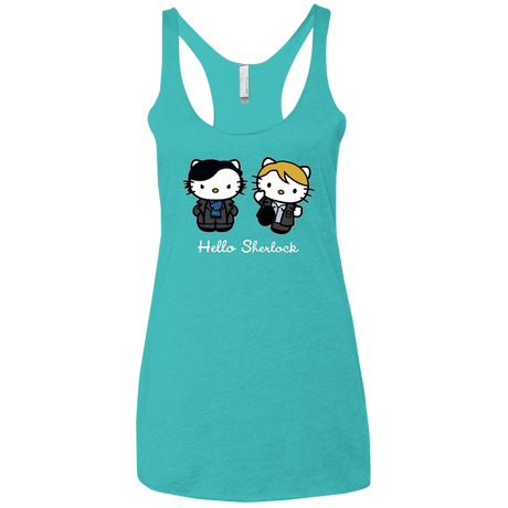 T-Shirts Tahiti Blue / X-Small Hello Sherlock Women's Triblend Racerback Tank