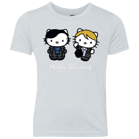 T-Shirts Heather White / YXS Hello Sherlock Youth Triblend T-Shirt