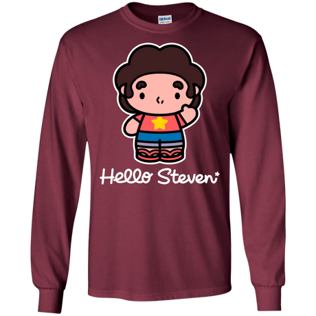 T-Shirts Maroon / S Hello Steven Men's Long Sleeve T-Shirt