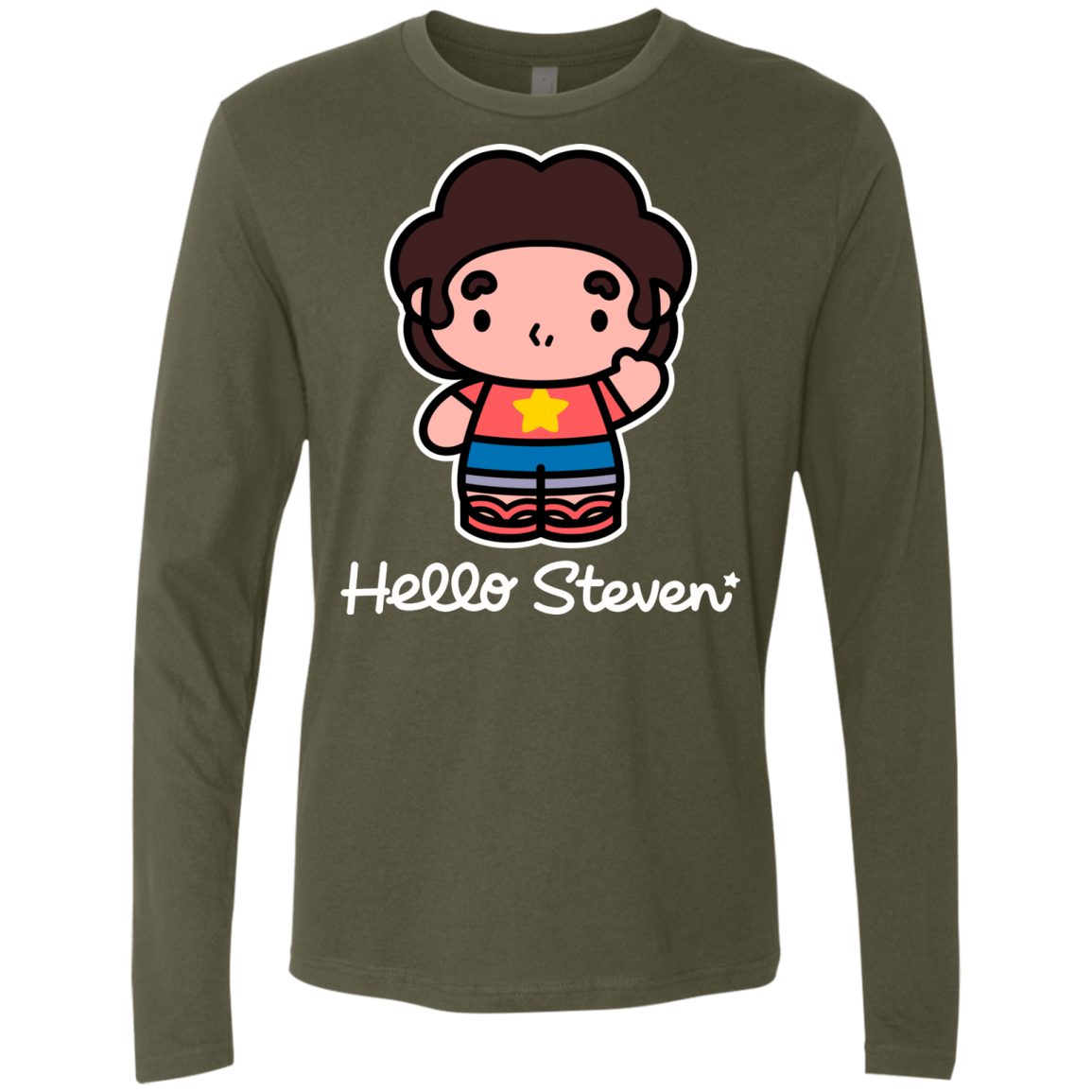 T-Shirts Military Green / S Hello Steven Men's Premium Long Sleeve