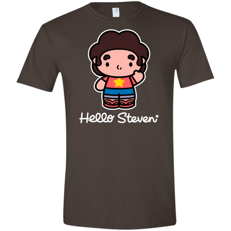 T-Shirts Dark Chocolate / S Hello Steven Men's Semi-Fitted Softstyle