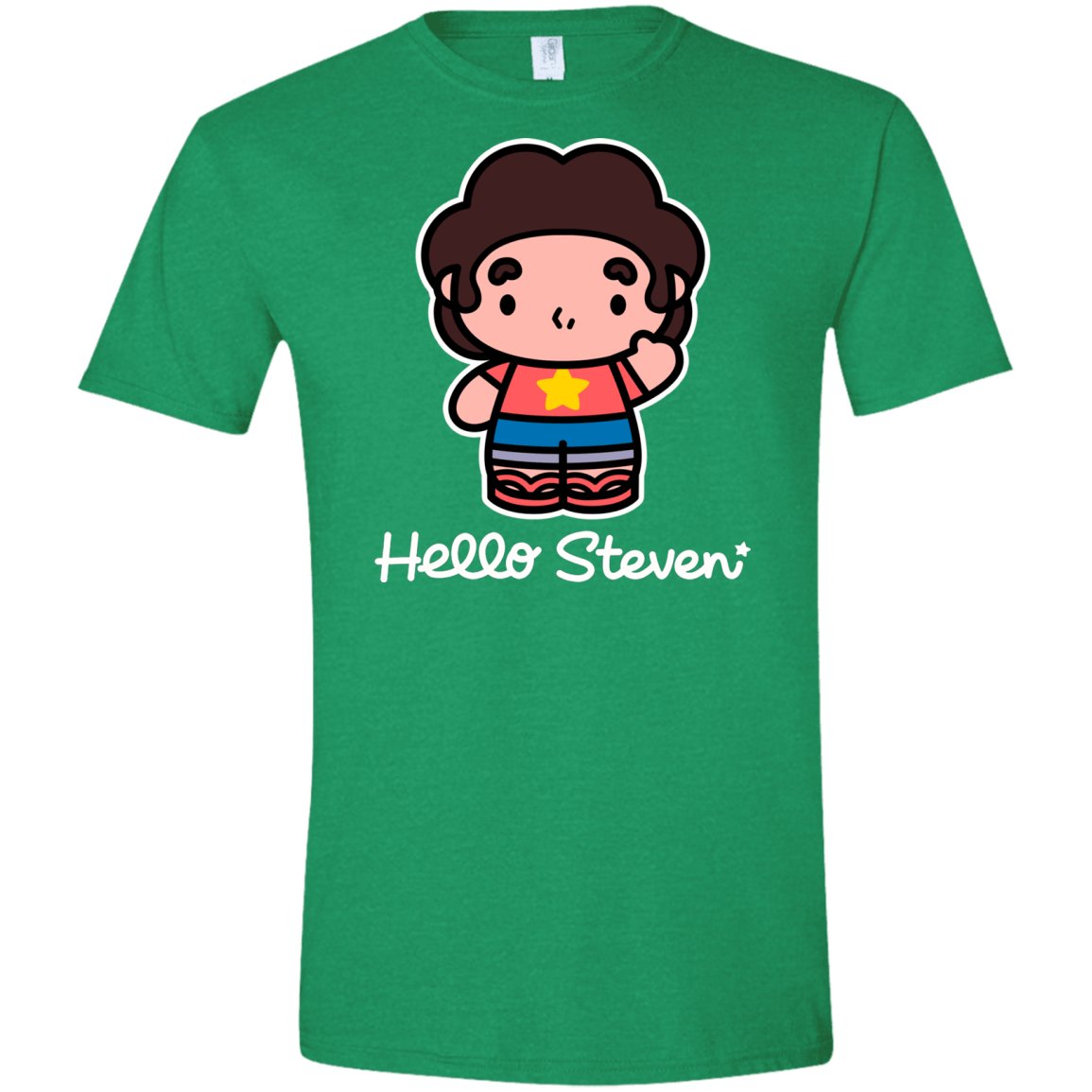T-Shirts Heather Irish Green / S Hello Steven Men's Semi-Fitted Softstyle